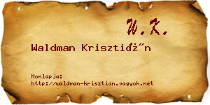Waldman Krisztián névjegykártya